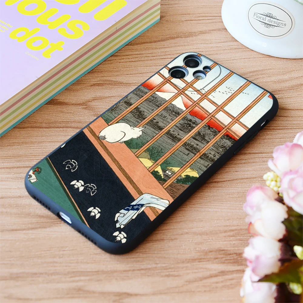 

For iPhone Under The Cherry Blossoms Print Soft Matt Apple iPhone Case 6 7 8 11 12 Plus Pro X XR XS MAX SE