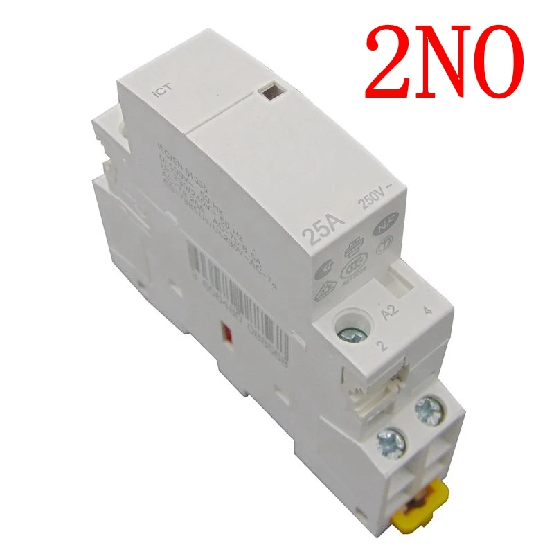 CT Американская классификация проводов 2р 25A 220 V/230 V 50/60HZ Din rail AC контактор для дома 2NO или 1NO 1NC - Цвет: ICT25A 2NO