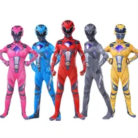 anime five colors rangers costume boys and girls power mecha five beast cosplay costumesadult mask carnival party jumpsuits