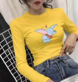 Женская футболка с медведем новинка 2019 осенняя женская длинным рукавом и