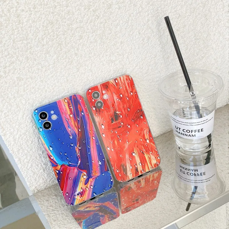 

Colorful Water Drops Phone Case for iPhone 7 8 Plus SE2020 X XR XS Max 11 Pro 12 Mini 12 Pro Max Silicone Soft TPU Case