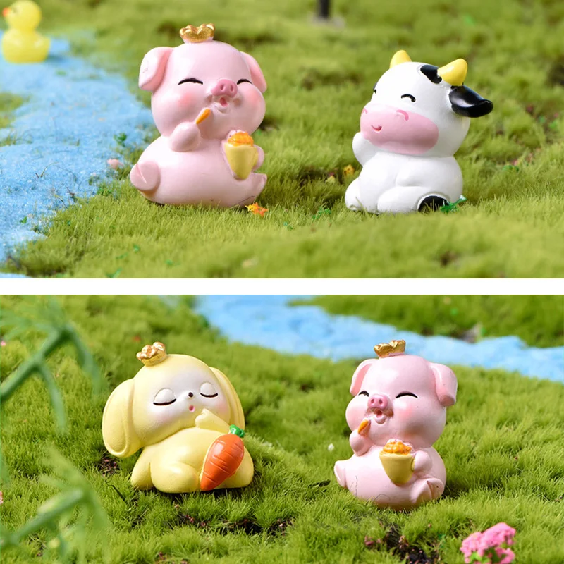 Корона слон свинка корова кролик статуэтка DIY домашний декор аксессуары