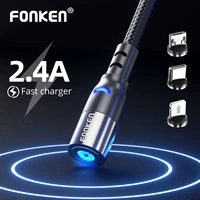 fonken micro usb magnetic cable mobile phone cable magnetic charging cord usb type c magnet charge cable for iphone charger cabl