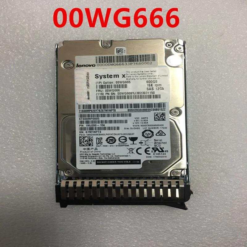 

Original New HDD For Lenovo X3650M5 3850X6 600GB 2.5" SAS 64MB 15K For Internal HDD For Server HDD For 00WG665 00WG666 00WG669