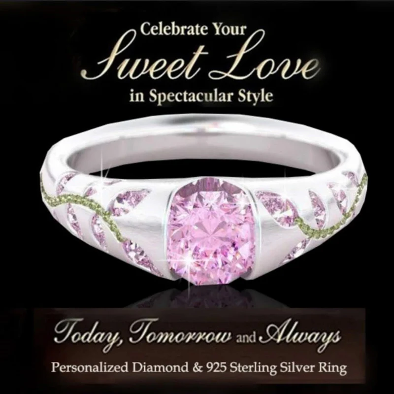 Модные трендовые обручальные кольца с голубыми и белыми кристаллами для женщин