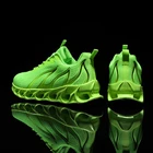 Мужские Нескользящие кроссовки, спортивная обувь для бега, для ходьбы, зеленые, желтые, большие размеры 39-47