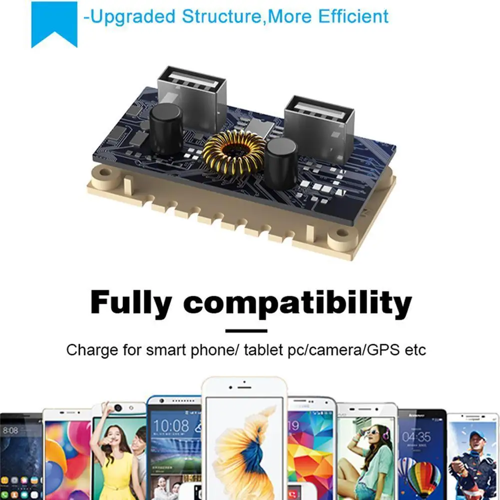 

Розетка зарядная плоская с двумя USB-портами, 4,8 А, 12 В