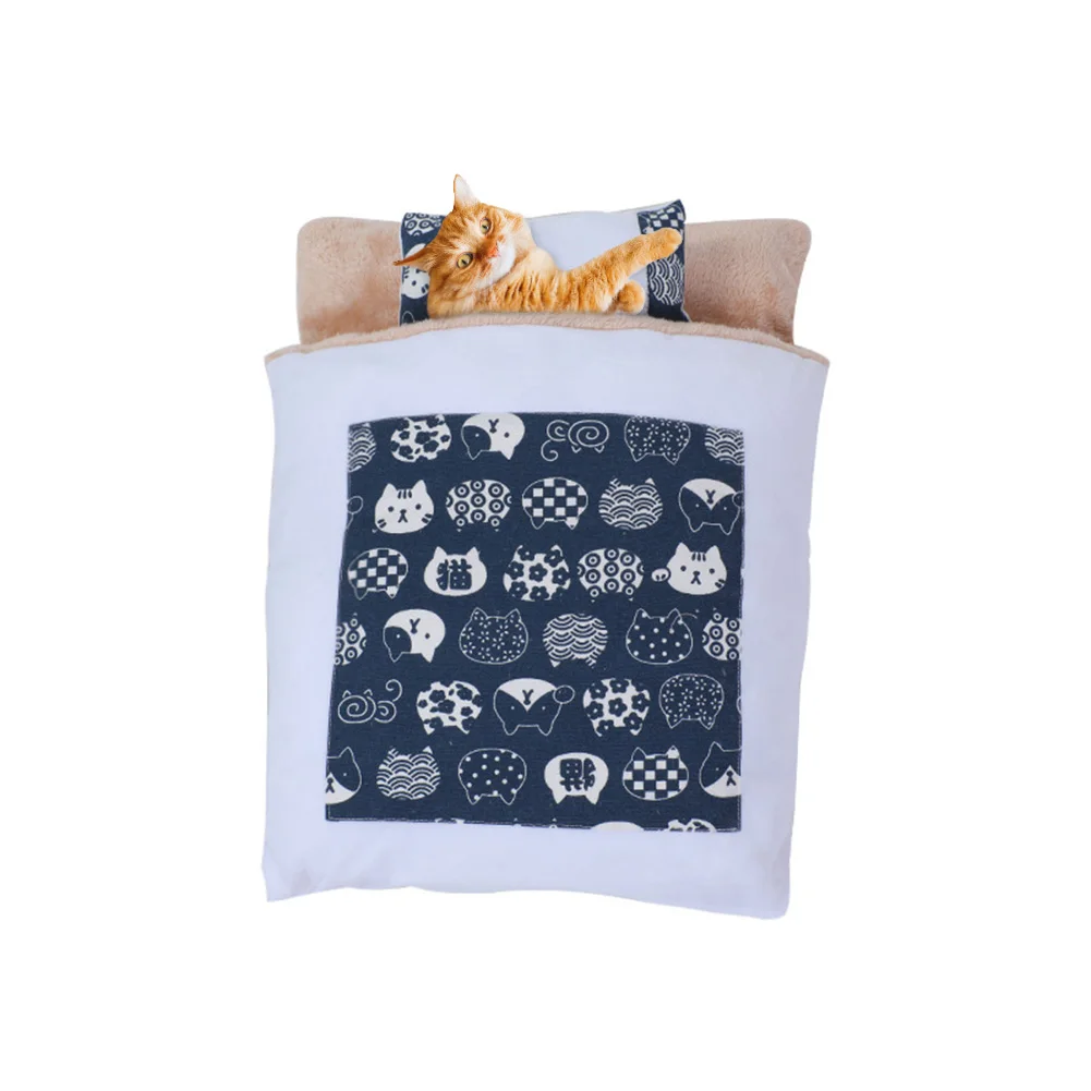 Pet Dog Cave кровать мягкий флис теплый коврик закрытый съемный моющийся одеяло для