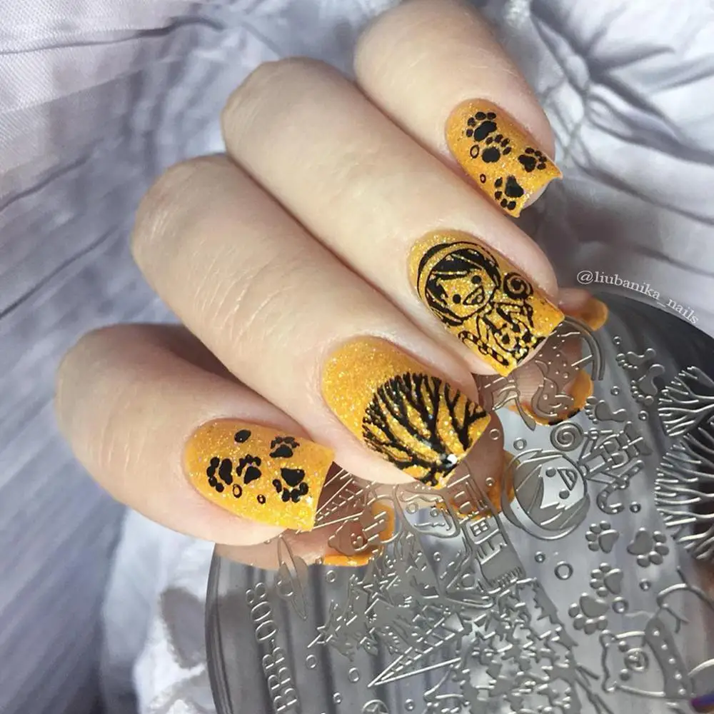 BeautyBigBang круглый штамповочный трафарет Рождественская елка Снеговик Симпатичные изображения пластины для дизайна ногтей шаблон ногтей штамповка пластины BBB-008