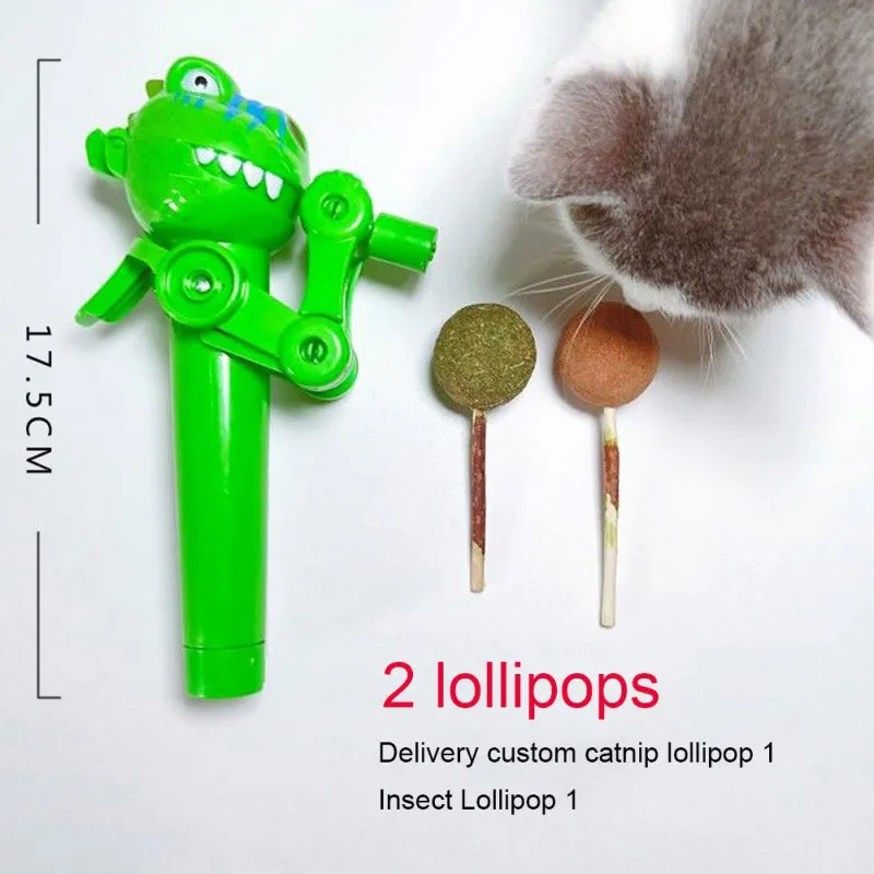 

1PCS Pet Cat Interactive Chew Toy Cat Big Mouth Dinosaur Catnip Snack Lollipop Toy Tease Cats Kitten Stick Pet Supplies