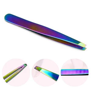 Изогнутый пинцет для бровей из нержавеющей стали, 1 шт., для удаления волос на лице, бровей, бровей, ресниц, косметический инструмент для макияжа