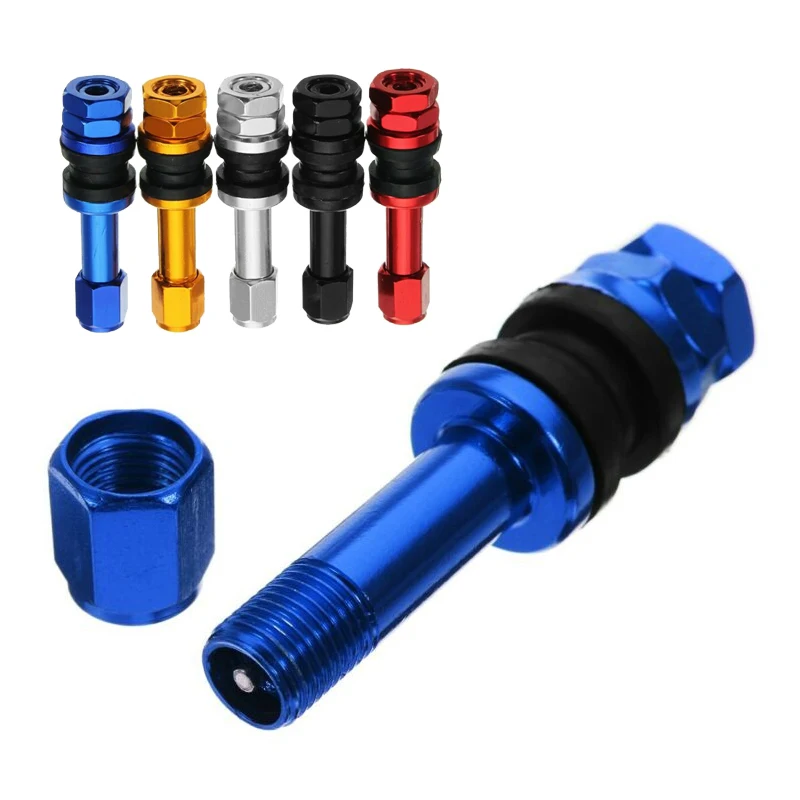 

Replacement Valve Stems Cap Set Car Aluminum Straight 1.96 inch Bolt-in