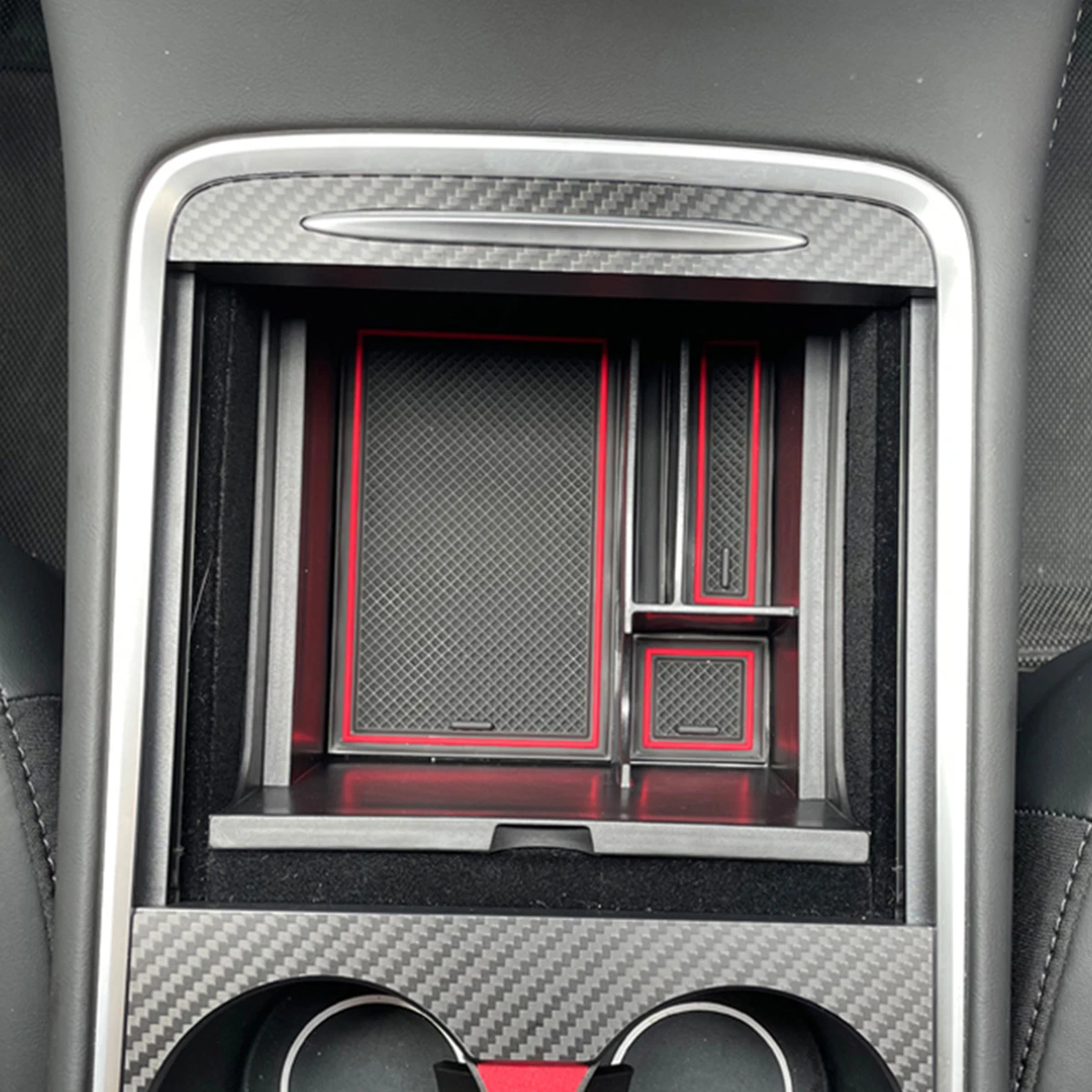 

Center Console Organizer Tray Compatible with Tesla Model 3/Y 2021,Armrest Hidden Storage Upgrade Flocked Tray Insert