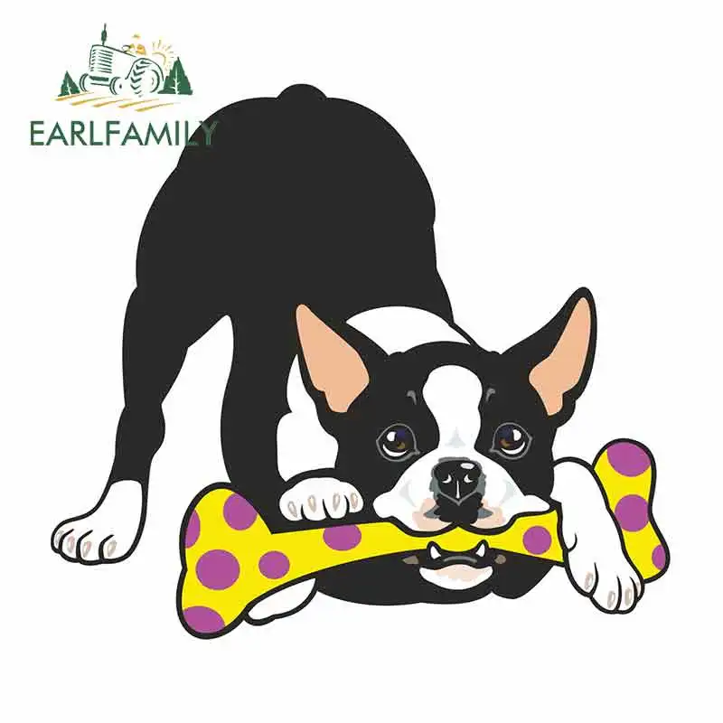EARLFAMILY 13 см x 11 6 мультяшный Французский бульдог Виниловая наклейка для iPad ноутбука
