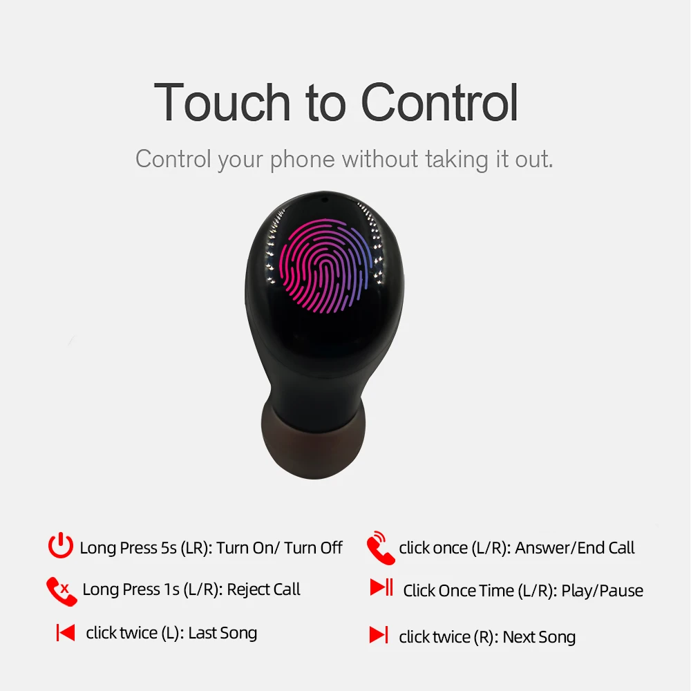 B5 TWS Bluetooth 5 0 беспроводные наушники матовые мини-наушники с сенсорным управлением