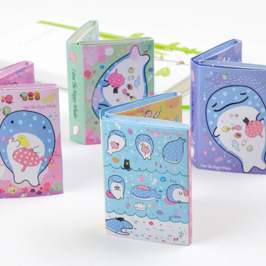 1 упак./лот kawaii морских обитателей 6 КИТ Стикеры блокнот для заметок Бумага