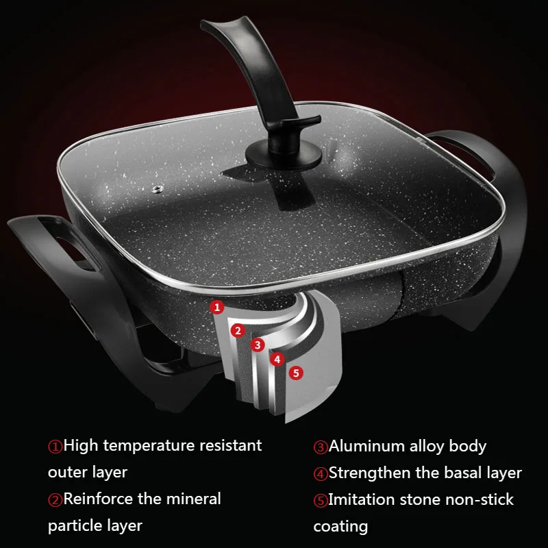 

Multifunctional Rice Cooker 6L Household Integrated Non-stick Electric Wok Large Capacity Electric Steamer EB