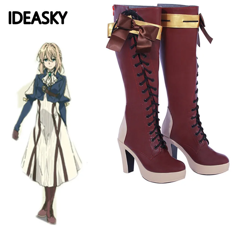 Обувь для костюмированной вечеринки Violet Evergarden; ботинки Violet Evergarden; обувь для костюмированной вечеринки в стиле аниме