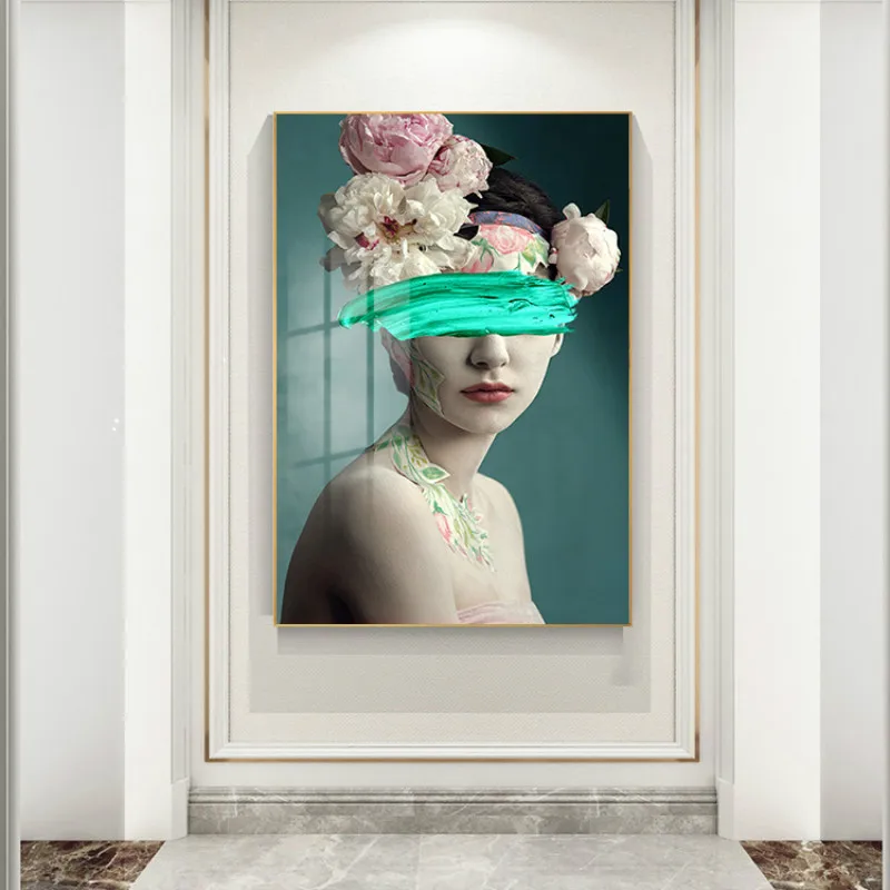 

Oil Painting Character Beauty Blindfolded Paint Porch Decorative Painting Living Room Bedroom Hanging Painting Home Decoration