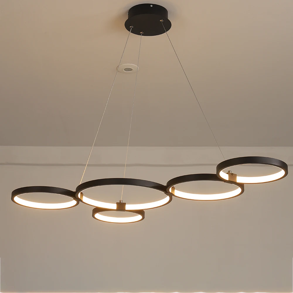 NEO Gleam White/Black Modern LED Pendant Lights for Dining Kitchen Room Living Room Żyrandol Hanging Suspension Pendant Lamp