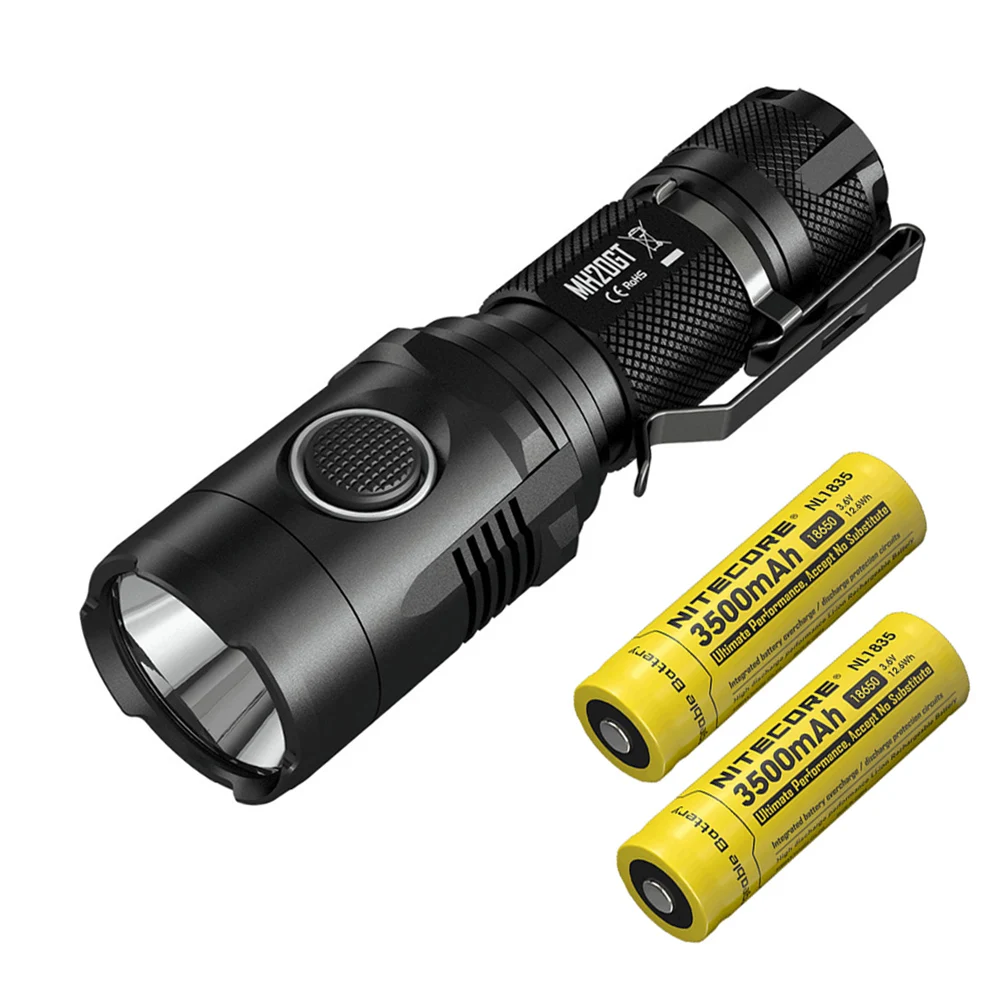 MH20GT NL1835 x 2 NITECORE MH20GT USB непосредственно заряжаемый фонарик CREE XP-L HI V3 max 1000 люмен луч бросок 362 м уличный фонарик ручной фонарь - Испускаемый цвет: MH20GT NL1835 x 2