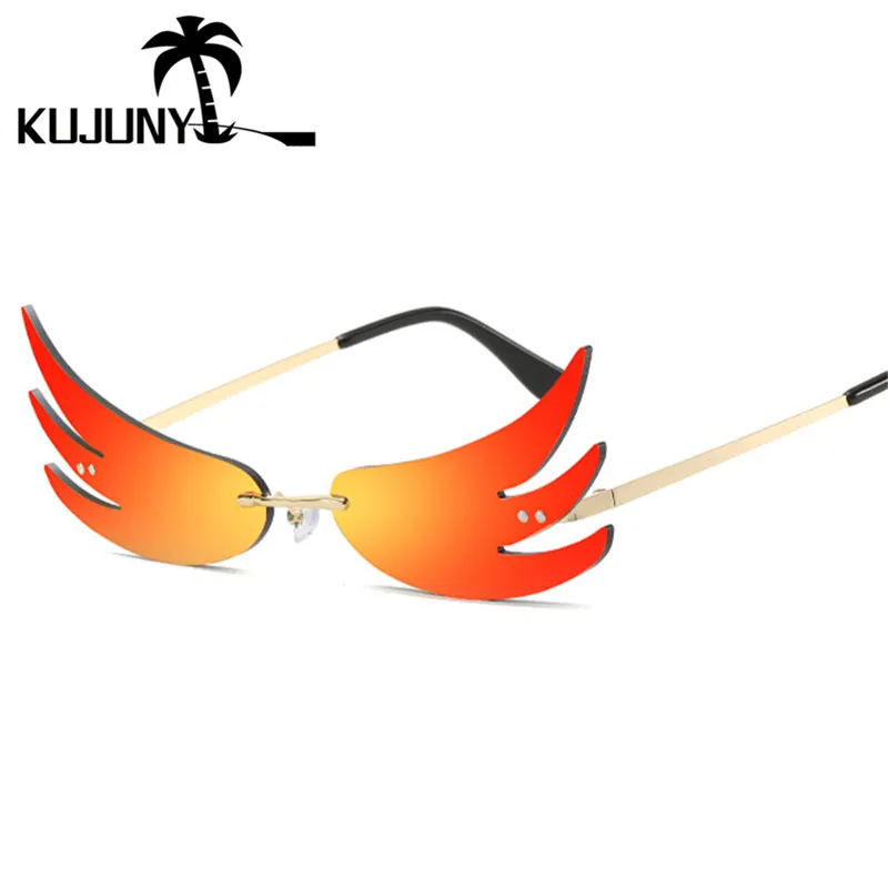 KUJUNY 2020 Новое поступление пламени SunglassesWomen Брендовая Дизайнерская обувь