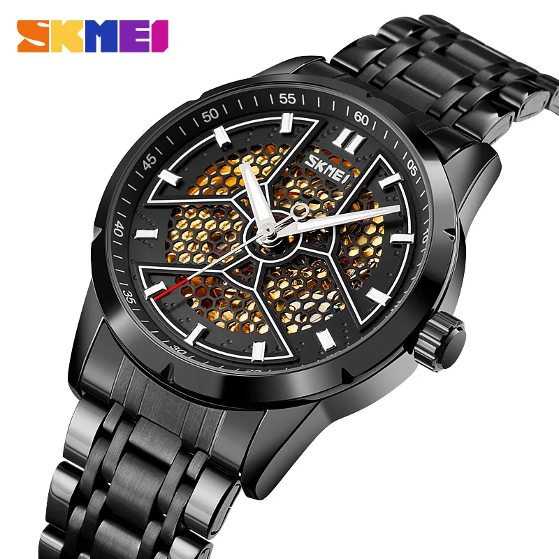 

Brand Montre Homme SKMEI Charm Automatic Mechanical Watch Men Hollow Luminous Pointer Mens Wristwatches Waterproof Male Watches