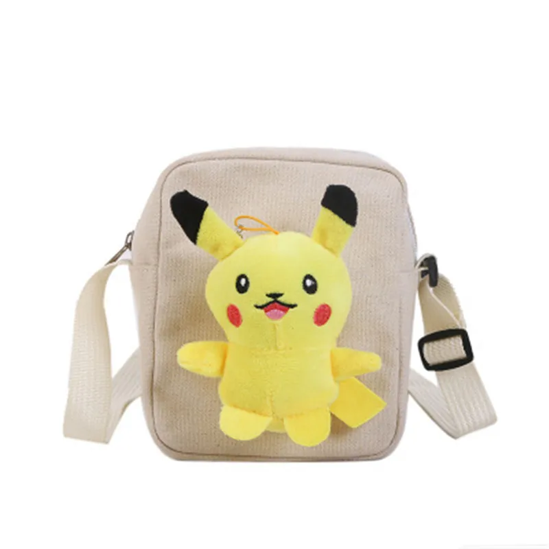 Детский мультяшный Аниме Пикачу милый плюшевый холщовый диагональный мешок
