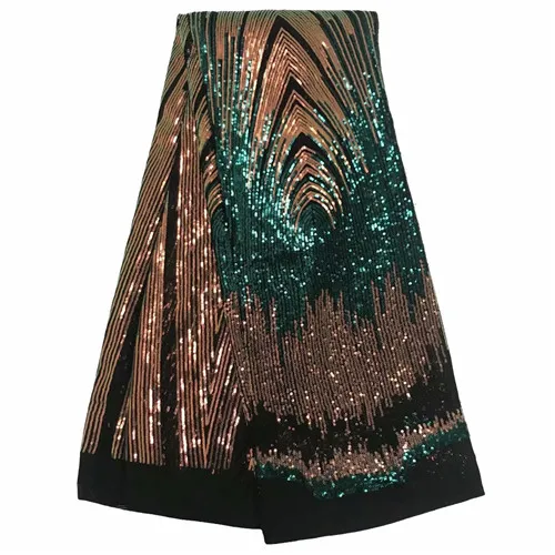 

Africa sequins Lace Fabric 2019 Latest French Laces Fabrics High Quality Tulle For Wedding Nigerian Net Lace Material YDAU261