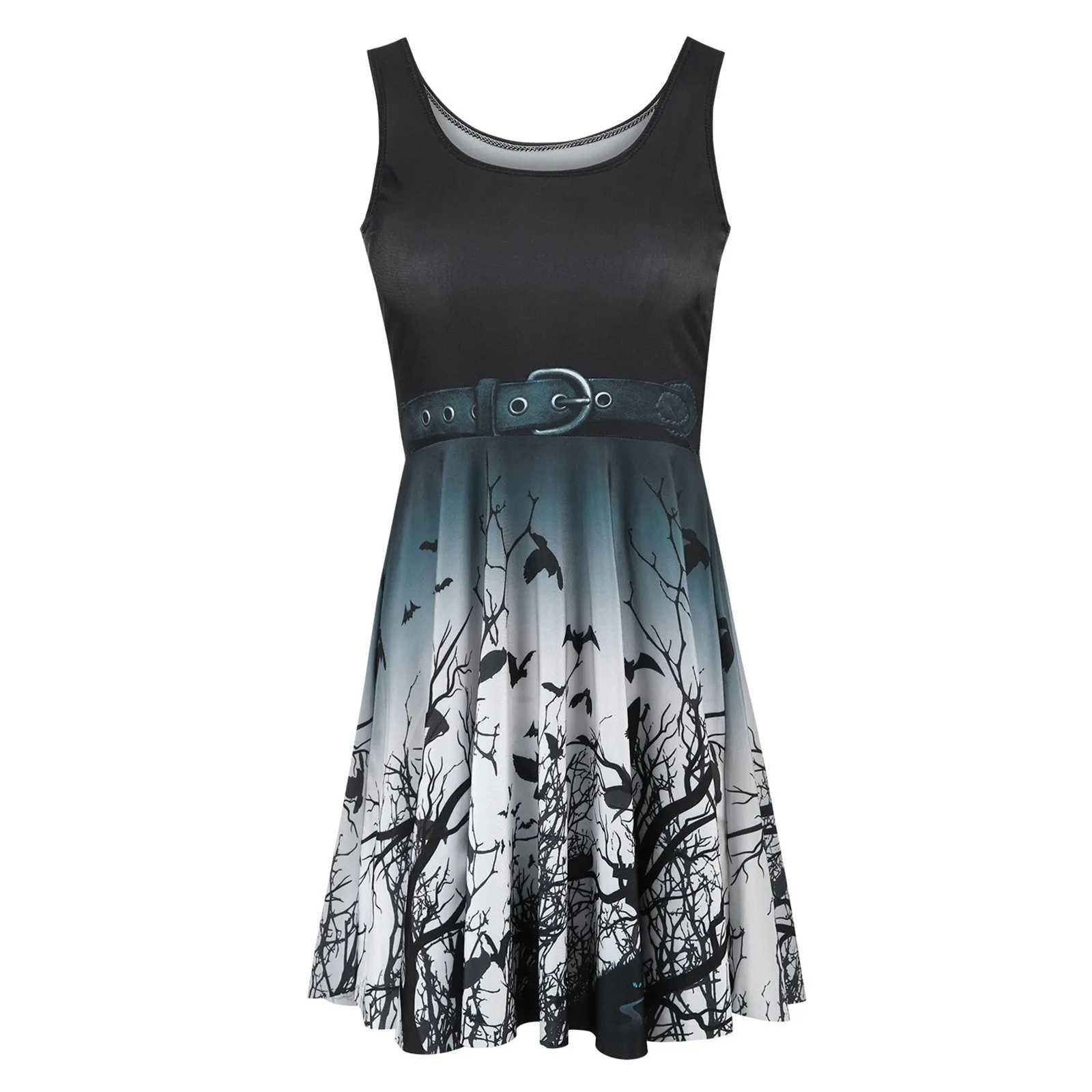 

Women Mini Dress Fashion Sleeveless Slim Pleated O-Neck 3D Printing Party Dress Casual Streetwear Summer Women's Dress 2022