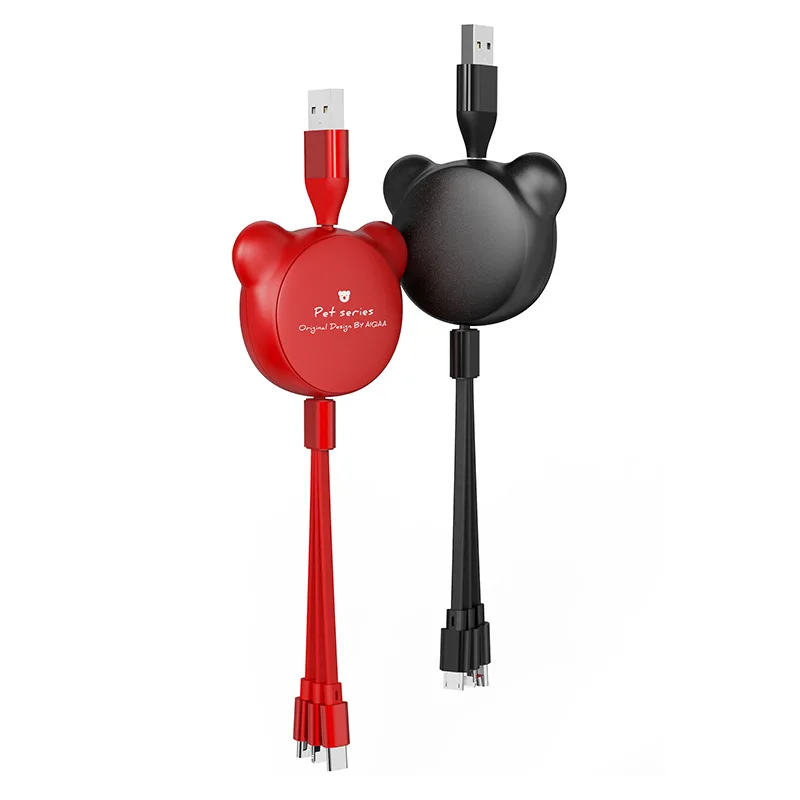 3 в 1 Выдвижной USB кабель для iPhone Micro Тип C плоский Быстрая зарядка 8 Pin кабель|Кабели