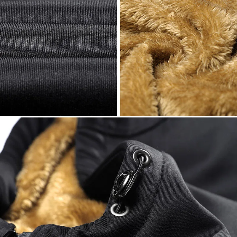 Мужская Уличная зимняя теплая куртка с защитой от ветра и бархата Утепленные
