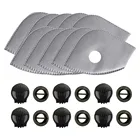 Набор из 10 фильтров для маски с активированным углем, 6 выхлопных клапанов, сменные пылезащитные спасательные маски, шарфы, мундштуки