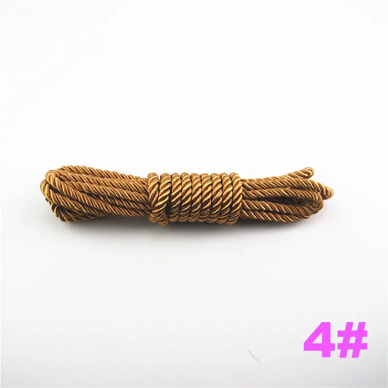 DIY Cord Jewelry findings 5 мм сплошной цвет 3 плетеный шнур нить декоративная скрученная атласная полиэфирная нить 10 м/шт. DS220 - Цвет: 4