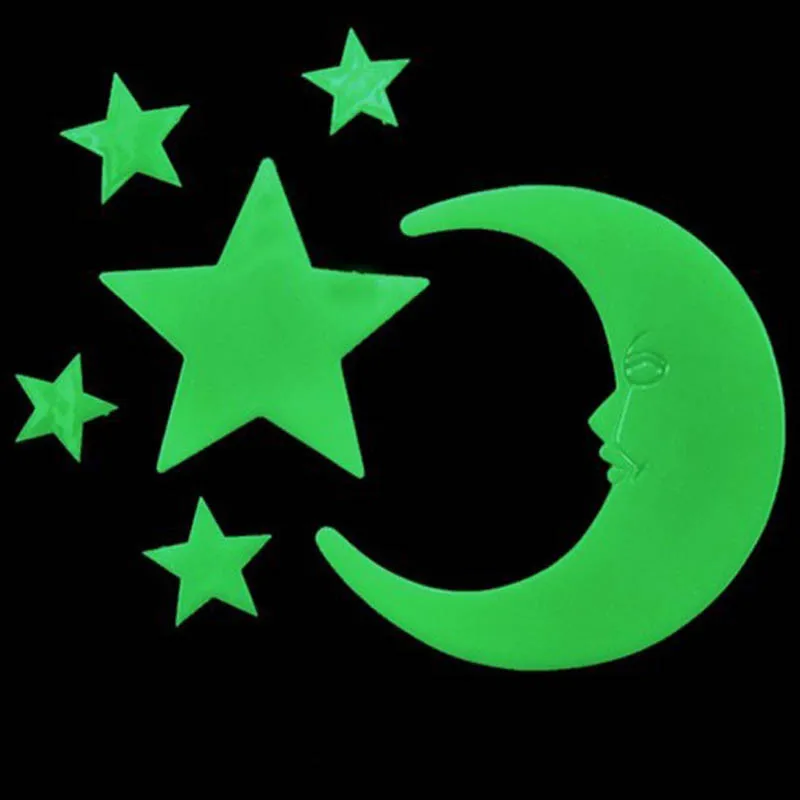 Пластиковые 3D звезды флуоресцентные настенные наклейки украшения для спальни