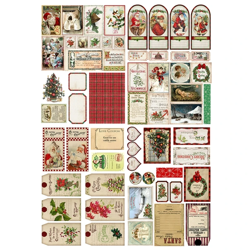 

138 шт. изысканных рождественских наклеек в стиле ретро, многофункциональные наклейки для изготовления карт, альбом для стикеров