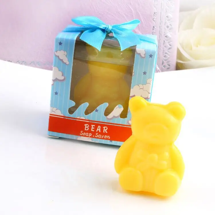 Мыло с маленьким медведем в подарочной коробке для свадебного детского душа