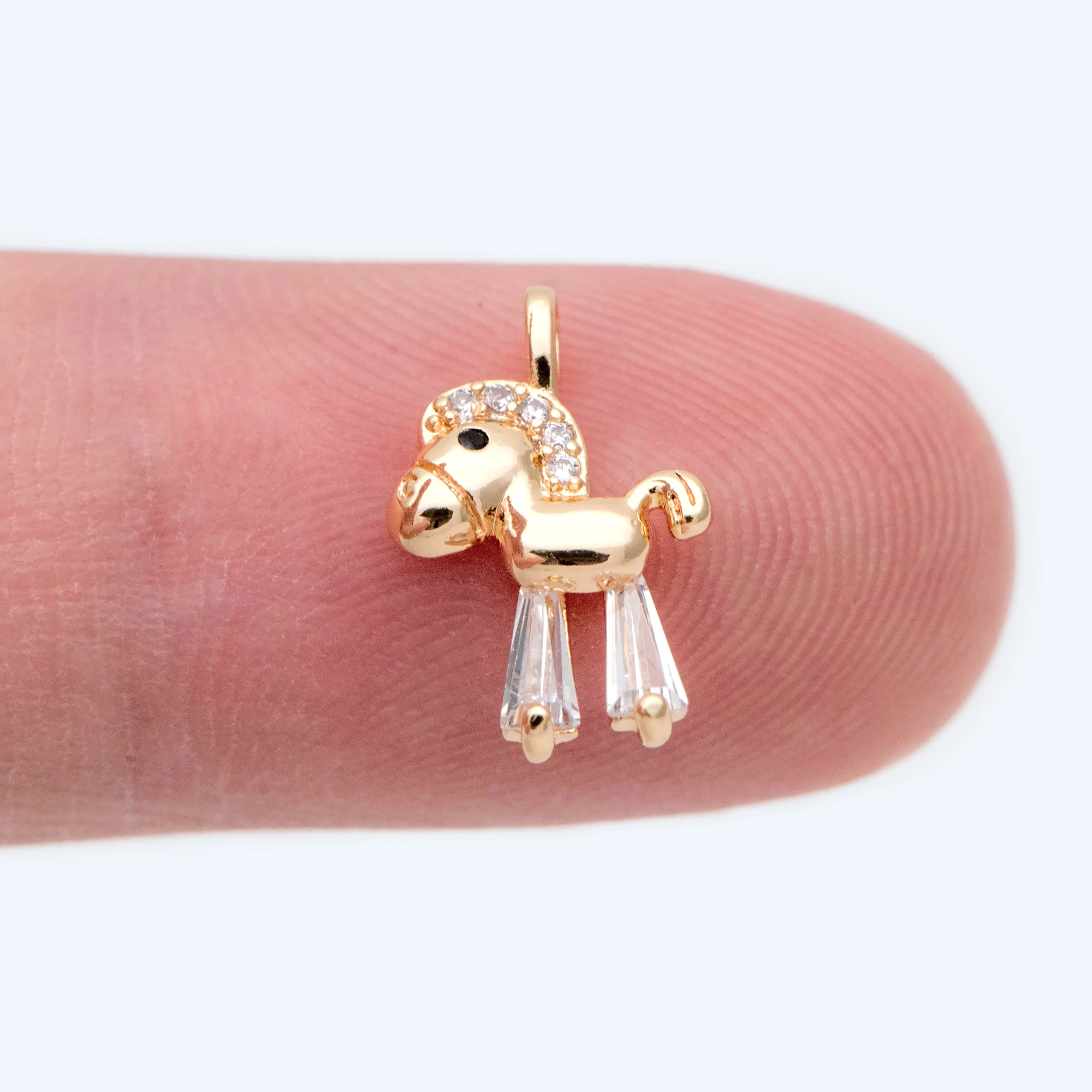 

10pcs CZ Paved Gold Horse Charm Pendants 13x8.5mm, Earring Findings, Jewelry Making Supplies, Diy Material (#GB-2068)