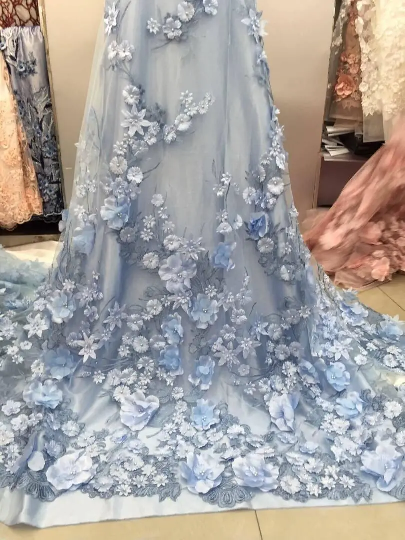 Модная кружевная ткань в африканском стиле 3d Цветы с вышивкой JIANXI.C 82816