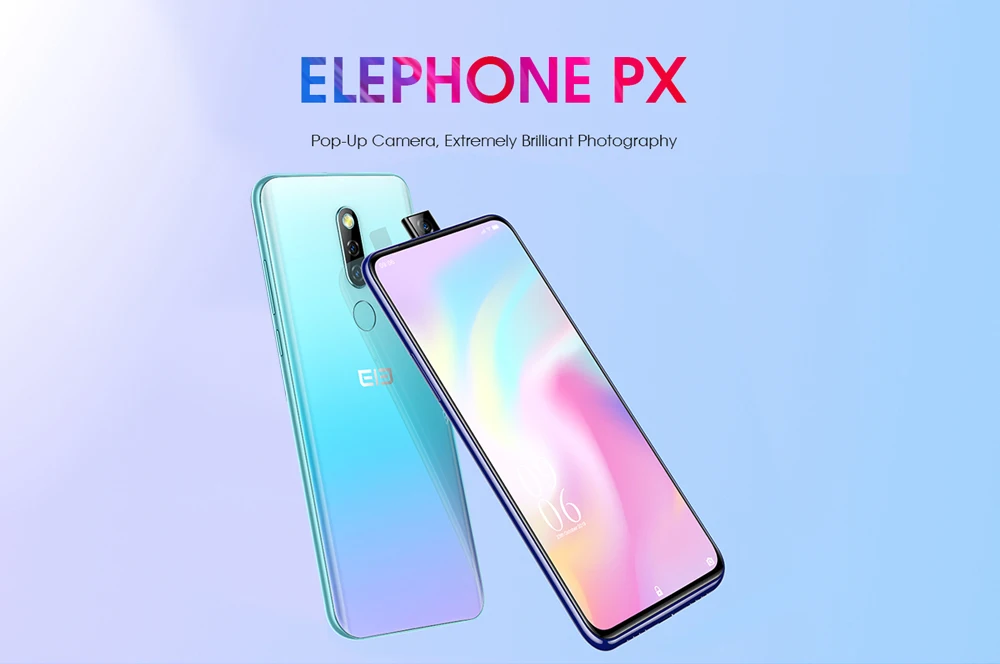 Elephone PX 4G смартфон 6,5 дюймов FHD полноэкранный Восьмиядерный 4 Гб ОЗУ 64 Гб ПЗУ 16 МП всплывающая камера Android 9,0 type C мобильный телефон