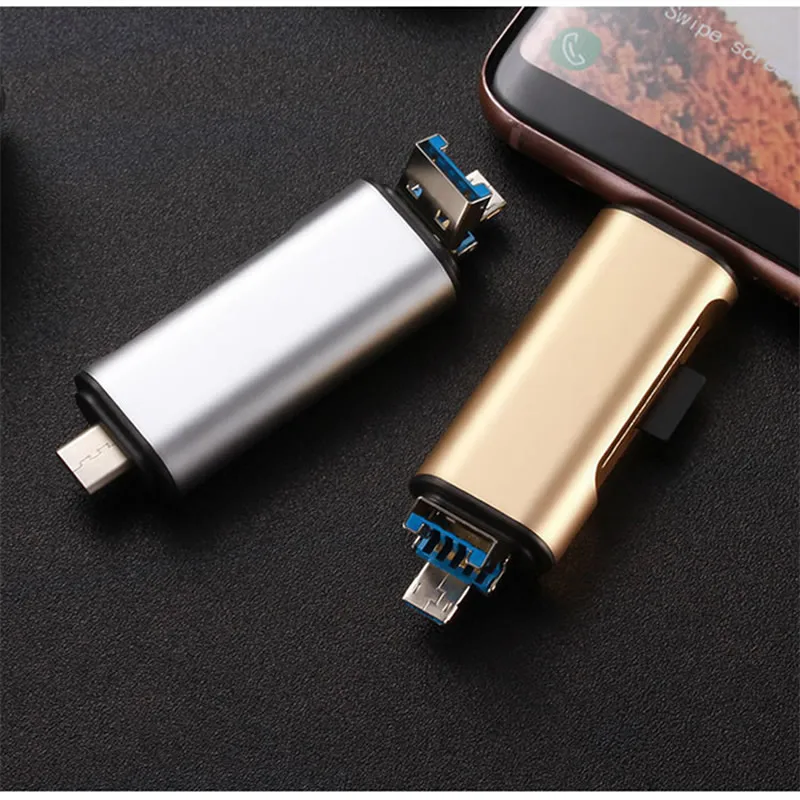 5-в-1 Тип C OTG кард-ридер с флеш-накопитель USB с гнездовым Интерфейс для ПК USB 3,0 чтения TF слот для карт памяти для устройства чтения sd-карт компьютерные принадлежности