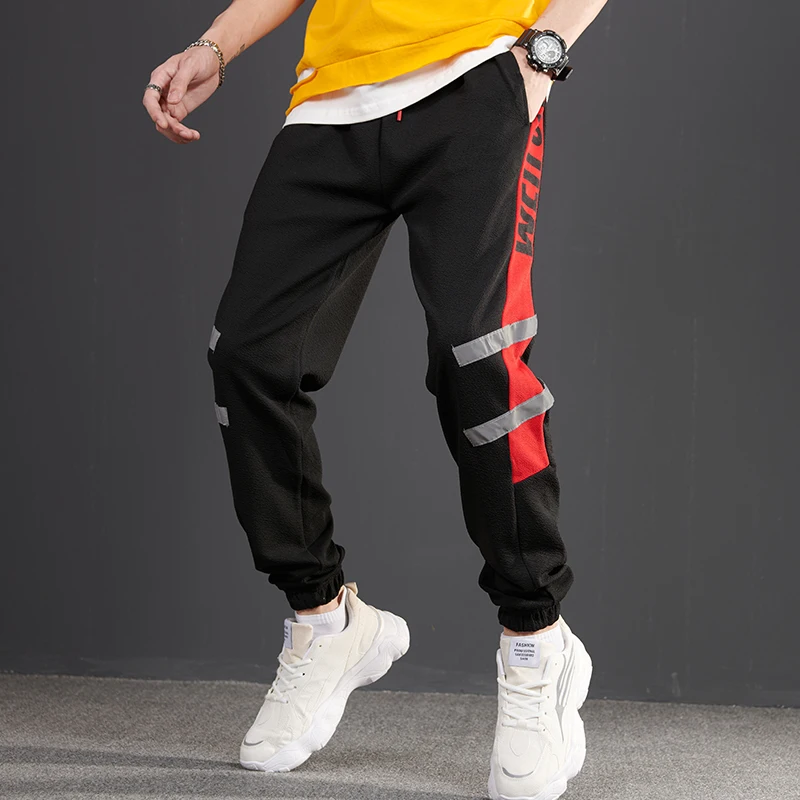 Мужские штаны для бега WWKK с боковыми полосками модель 2020 года светоотражающие
