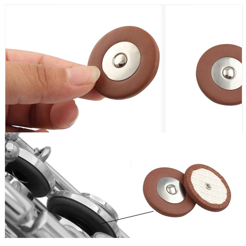 

Saxophone SAX Replacement Woodwind Brown Fuax Leather Pads Tenor/ Soprano /Alto