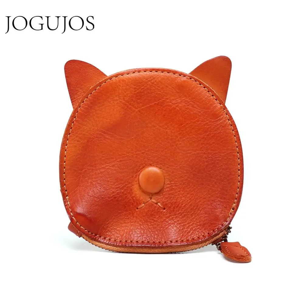 JOGUJOS из натуральной кожи для женщин и мужчин, детский мини-кошелек с милым медведем на молнии, кошелек для монет, многофункциональные маленькие кошельки для кредитных карт