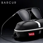 Очки солнцезащитные BARCUR TR90 для мужчин и женщин, брендовые круглые поляризационные черные солнечные очки с дужками, с защитой от ультрафиолета