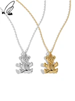 ssteel 925 sterling silver bear pendant necklace designer gifts for women gold chain accessories bijoux femme fine jewellery