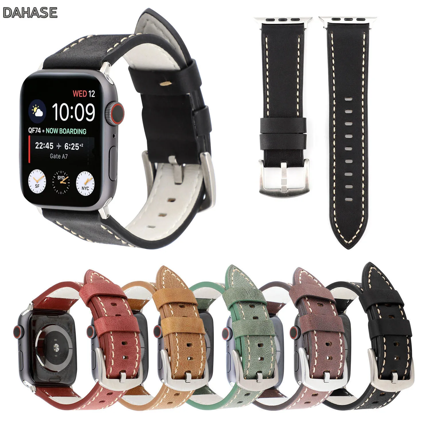 Ремешок из натуральной кожи для Apple Watch iWatch Series 5 4 3 2 1 44 мм 40 42 38 мм|Ремешки часов| |