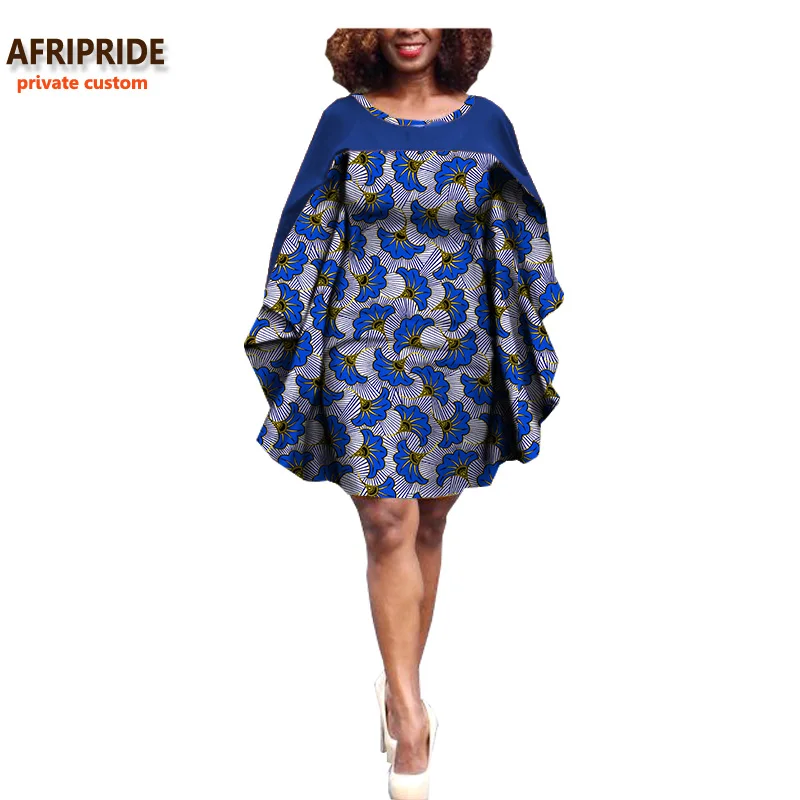 2020 Африканское женское платье AFRIPRIDE private custom с рукавами летучая мышь до колен