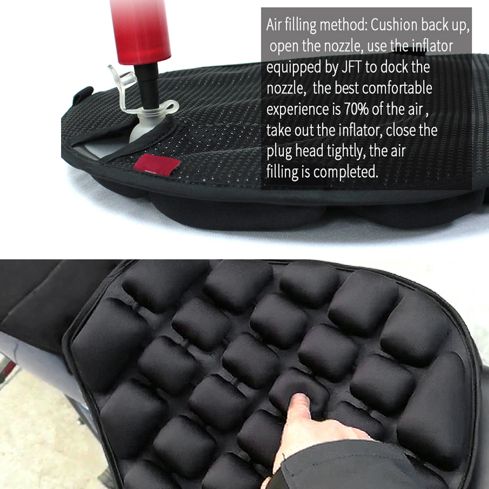 

New Motorcycle Seat Cushion 3D Fillable Seat Pad Pressure Relief Motorcycle Cushion for Sport Travel