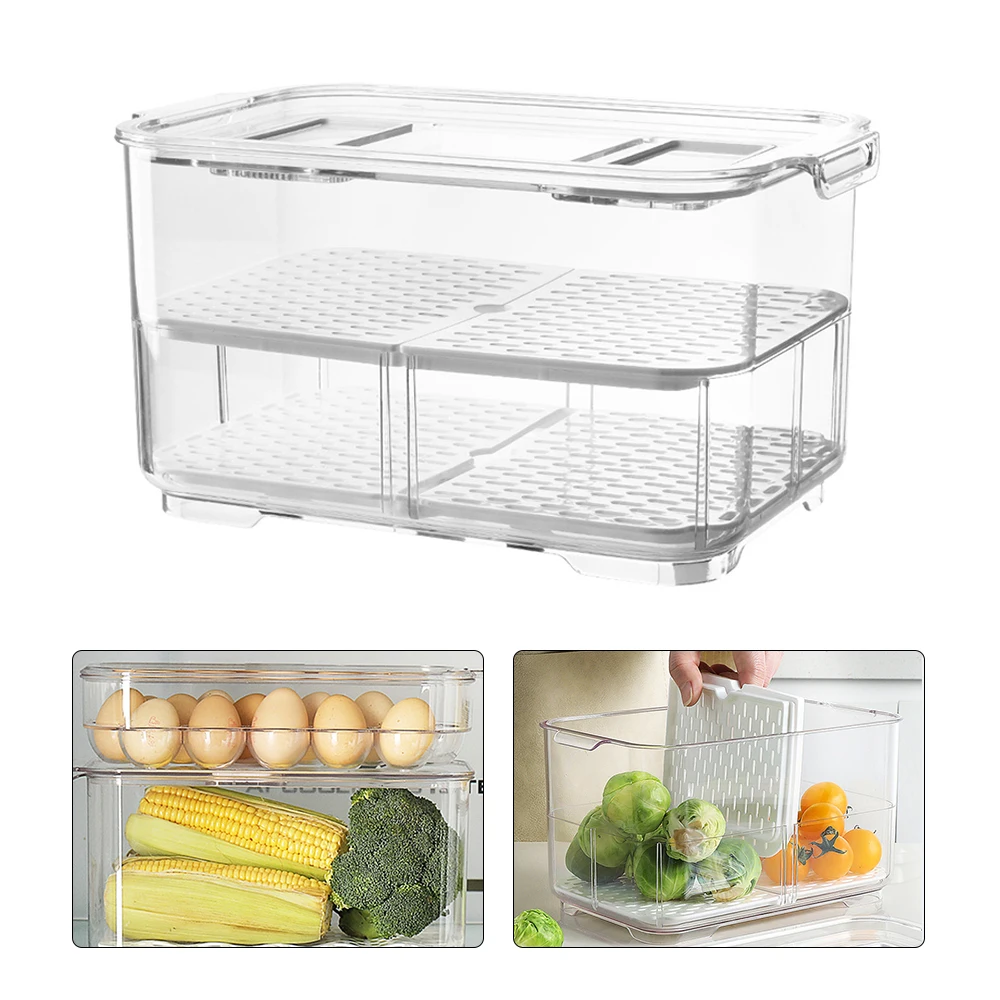 Big Size Food Storage Containers with Lids Kitchen Refrigerator Seal Tank Transparent Plastic Separate Fruit Fresh Box | Дом и сад